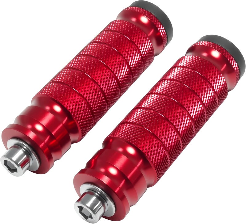 JXPANG Universal 8mm Foot Pegs CNC Aluminum Install Bolts Motorcycle Rearsets Footrest Footpegs Compatible With YAMAHA Honda Suzuki Kawasaki Ducati Aprilia (Red) - Image 1
